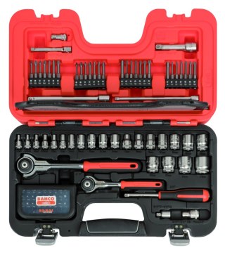 Zestaw 91 szt. kluczy nasadowych i końcówek 1/4" + 3/8", BAHCO [SW91]