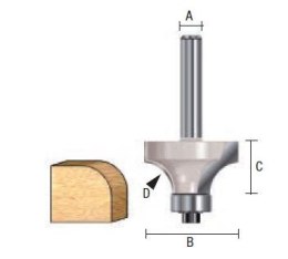 Frez HM zaokrąglający z łożyskiem, promień freza 5mm, trzpień 8mm, DeWalt [DT90013-QZ]