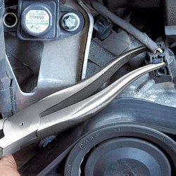 Szczypce bardzo długie, półokrągłe, odgięte, 200mm, rękojeść wielokomponentowa, Knipex [38 35 200]