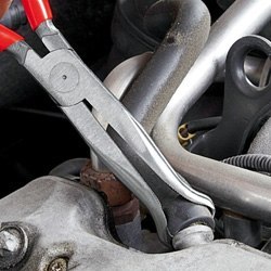 Szczypce bardzo długie, półokrągłe, odgięte, 200mm, rękojeść z tworzywa, Knipex [38 91 200]