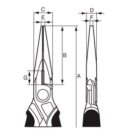 Szczypce chromowane półokrągłe wydłużone 140mm, rękojeść wielokomponentowa, Bahco [2430 GC-140 IP]