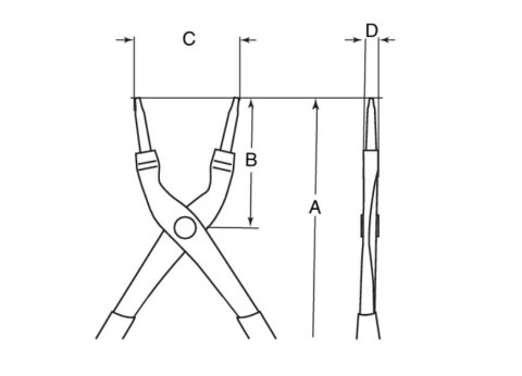Szczypce do pierścieni Segera, zewnętrzne, proste, zakres 10-25mm, Bahco [2900-150]