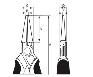 Szczypce okrągłe 140mm, rękojeść wielokomponentowa, Bahco [2521 G-140]