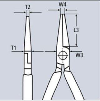 Szczypce półokrągłe wydłużone 160mm, rękojeść z tworzywa, Knipex [29 21 160]