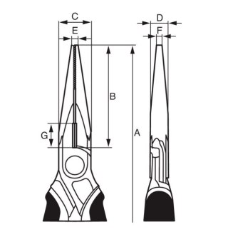 Szczypce półokrągłe wydłużone 200mm, Bahco [2430 G-200]