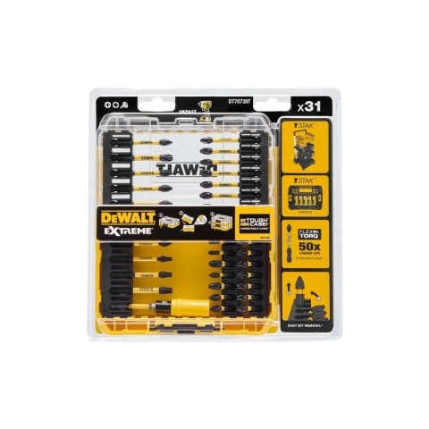 Zestaw 31 szt. końcówek udarowych 1/4" IMPACT TORSION EXTREME, SMALL TOUGH CASE+, DeWALT [DT70739T-QZ]
