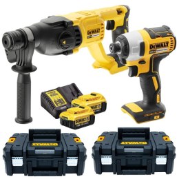 Zestaw Combo 2 narzędzi akumulatorowych DCH133M1+DCF787 18V Li-Ion XR 2x4,0Ah, 2xkufer TSTAK II DeWalt [DCK2023M2T-QW]