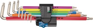 Komplet 9 szt. kluczy trzpieniowych ze stali nierdzewnej do śrub Torx z funkcją przytrzymania, Multicolor Stainless Wera [050226