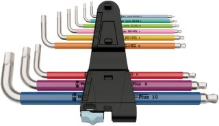 Komplet kluczy trzpieniowych ze stali nierdzewnej do śrub imbusowych Hex-Plus Multicolor Stainless Wera [05022669001]