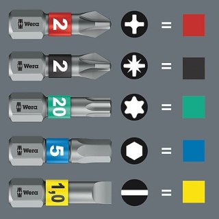 Komplet końcówek 1/4" i rękojeść Stubby z uchwytem magnetycznym, 19szt. Kraftform Kompakt Stubby 1, 2go, Wera [05057471001]