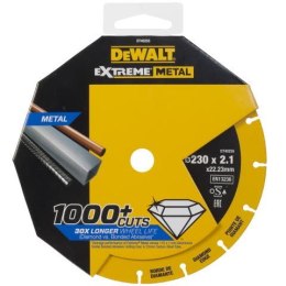 Tarcza diamentowa do cięcia stali, 230/22,23/2,1mm, serii EXTREME® METAL, DeWalt [DT40255-QZ]