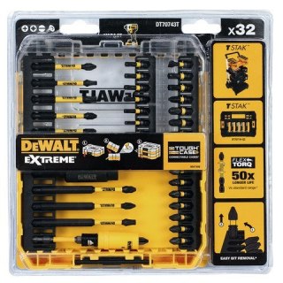Zestaw 32 szt. końcówek udarowych 1/4" IMPACT TORSION EXTREME, SMALL TOUGH CASE+, DeWALT [DT70743T-QZ]