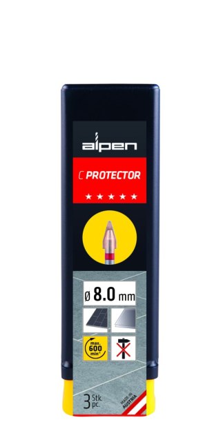 Zestaw 3szt. wierteł do bardzo twardych płytek gresowych, porcelany i szkła 6mm C PROTECTOR ALPEN [2030300600100]