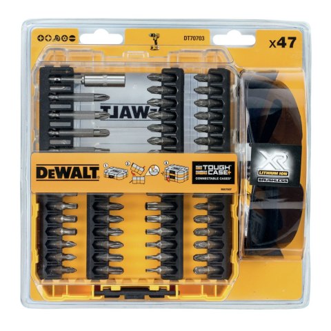 Zestaw 47 szt. końcówek 1/4", SMALL TOUGH CASE+, DeWALT [DT70703-QZ] + okulary