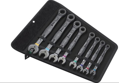 Zestaw 8szt. kluczy oczkowo-płaskich z grzechotką, calowych, Joker 6000, 2go Wera [05020012001]