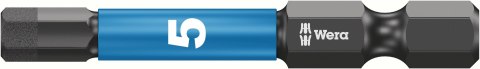 Zestaw 5 końcówek udarowych Impaktor 1/4" do śrub z gniazdem sześciokątnym, HEX 4/50mm. WERA [05057644001]