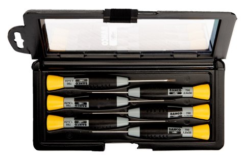 Zestaw 6szt. wkrętaków precyzyjnych, płaskich, Bahco [706-3]