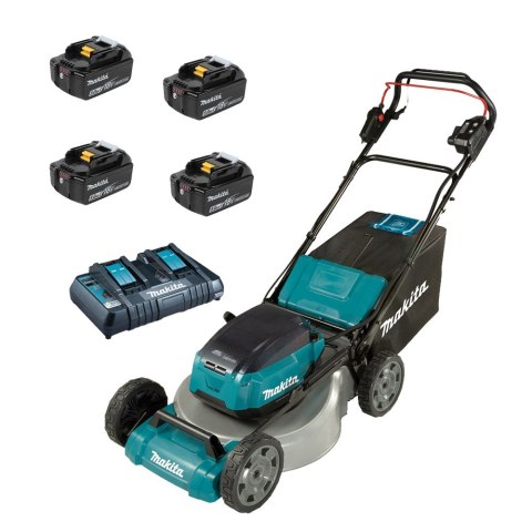 Akumulatorowa, samobieżna kosiarka do trawy 2x18V Li-Ion 4x5,0Ah, 46cm, 60l, Makita [DLM462PT4]