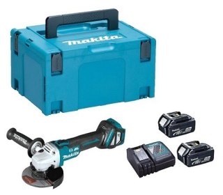 Akumulatorowa szlifierka kątowa 125mm z regulacją obrotów 3000-8500obr/min, 18V Li-Ion 2x5,0Ah LXT, z walizką MAKPAC Makita [DGA