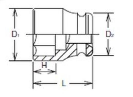 Nasadka udarowa sześciokątna 1", rozmiar 39mm, Koken [18400M 39]