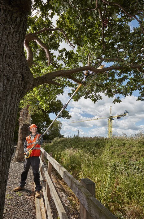 Akumulatorowa piła łańcuchowa 20cm na wysięgniku 3m, 18V, DeWalt [DCMPS567N-XJ]