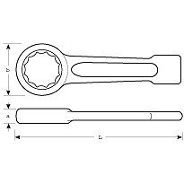 Klucz oczkowy, calowy M2 do pobijania [7444SG-Z-2]
