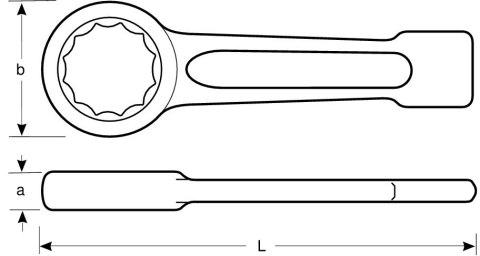 Nieiskrzący klucz oczkowy do pobijania M82, Bahco [NS104-82]