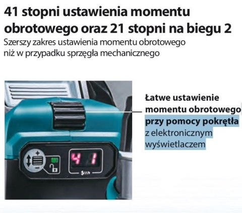 Wiertarko-wkrętarka akumulatorowa 40V Max Makita [DF001GZ01] Li-Ion, XGT