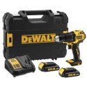 Akumulatorowa wiertarko-wkrętarka udarowa DeWalt [DCD709S2T-QW] 18V XR, Li-Ion, 2x1,5Ah