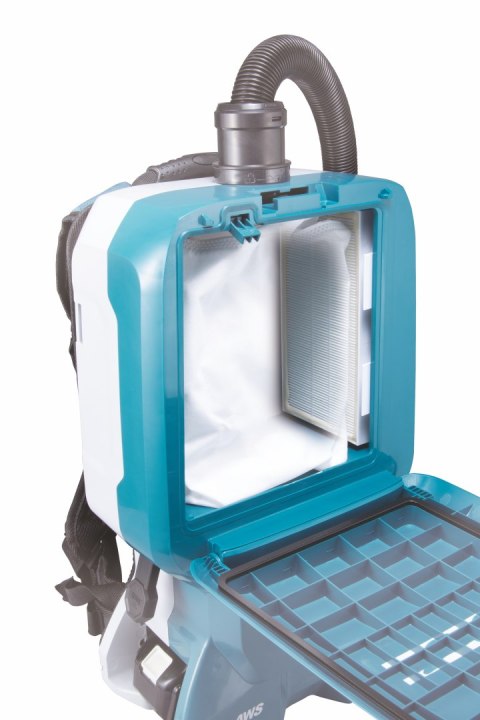 Akumulatorowy, 2 biegowy odkurzacz plecakowy 18V Li-Ion AWS Bluetooth Makita [DVC665ZU]