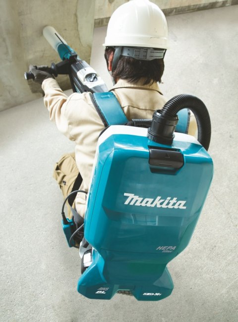 Akumulatorowy, 2 biegowy odkurzacz plecakowy 18V Li-Ion AWS Bluetooth Makita [DVC665ZU]