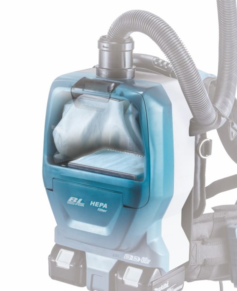 Akumulatorowy, 3 biegowy odkurzacz plecakowy 18V Li-Ion Makita [DVC261ZX11]