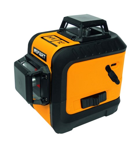 Akumulatorowy, samopoziomujący laser 3-wiązkowy 360°3D z wiązką czerwoną do 15m, Li-Ion 2,8Ah/3,7V SMART [SM-06-03015R]