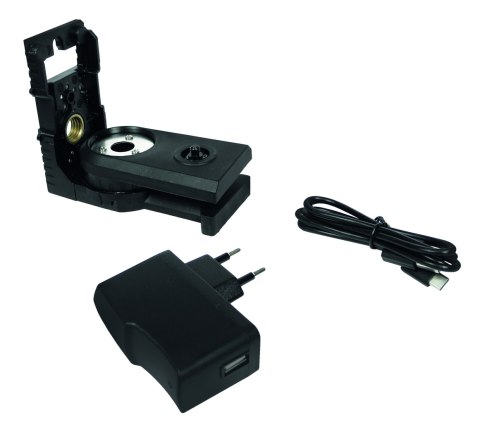 Akumulatorowy, samopoziomujący laser 3-wiązkowy 360°3D z wiązką czerwoną do 15m, Li-Ion 2,8Ah/3,7V SMART [SM-06-03015R]