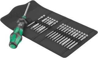 Zestaw 18 szt. końcówek 1/4" z rękojeścią Kraftform Turbo 826T, WERA 2go [05057482001]