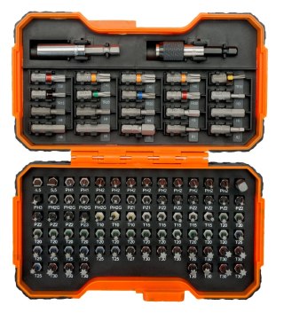 Komplet 100 szt. końcówek 1/4" z adapterami, BAHCO [59/S100BC-IP]
