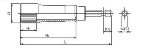 Końcówka nasadowa 1/4" do śrub 24/104mm Koken [BD014E 24mm]