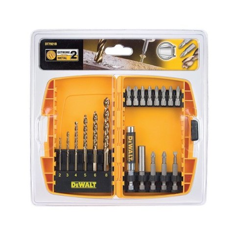 Zestaw 21 szt. końcówek 1/4" + wiertła HSS-G EXTREME2, DeWALT [DT7921-QZ]