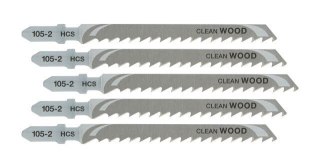 Zestaw 5 szt. brzeszczotów HCS do wyrzynarek, do drewna i tworzyw sztucznych 6 zębów/cal, długość 100 mm, Dewalt [DT2164-QZ]