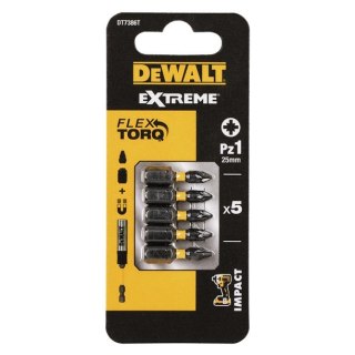 Zestaw 5szt. końcówek udarowych Torsion PZ1/25mm, Dewalt [DT7386T-QZ]