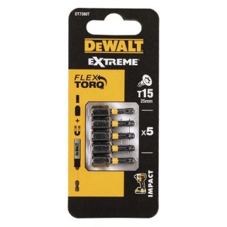 Zestaw 5szt. końcówek udarowych Torsion TX15/25mm [DT7380T-QZ]