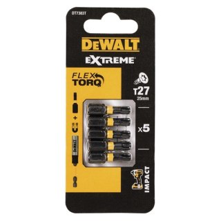 Zestaw 5szt. końcówek udarowych Torsion TX27/25mm [DT7383T-QZ]