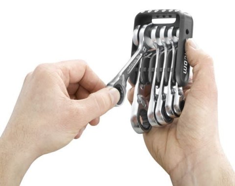 Zestaw 6szt. kluczy oczkowo-płaskich krótkich z grzechotką, Facom [467BS.JP6PB]