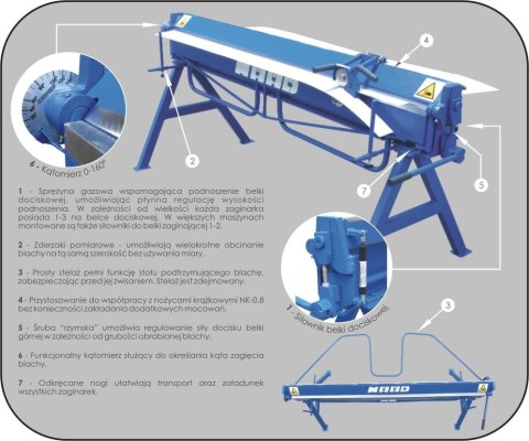 Zaginarka giętarka dekarska blacharska MAAD ZG-3500mm/0.8mm