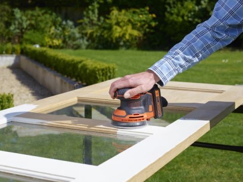 Akumulatorowa szlifierka mimośrodowa 125mm, 18 V, 1x1,5 Ah, Black+Decker [BDCROS18-QW]