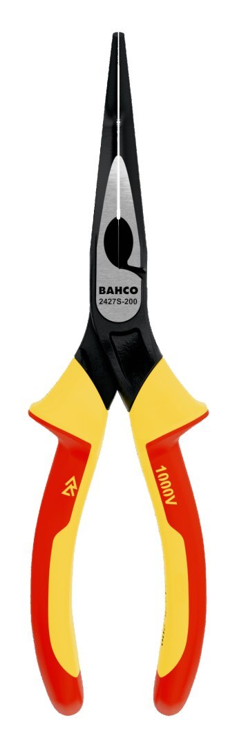 Szczypce VDE półokrągłe, odgięte 45º, długość 200mm, rękojeść wielokomponentowa, Bahco [2427 S-200]