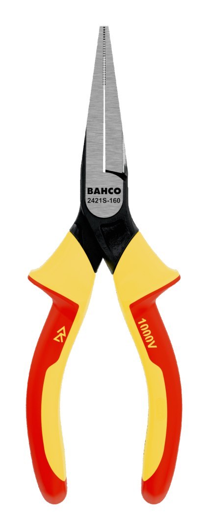 Szczypce płaskie długie 140mm bez ucinaka, rękojeść wielokomponentowa VDE, Bahco [2421S-140]