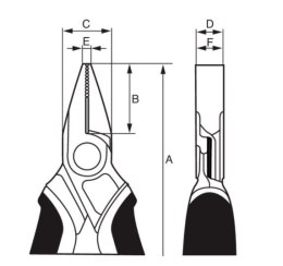 Szczypce płaskie krótkie 125mm bez ucinaka, rękojeść wielokomponentowa, Bahco [2420 G-125]