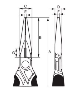 Szczypce półokrągłe wydłużone 140mm, rękojeść wielokomponentowa VDE, Bahco [2430 S-140]