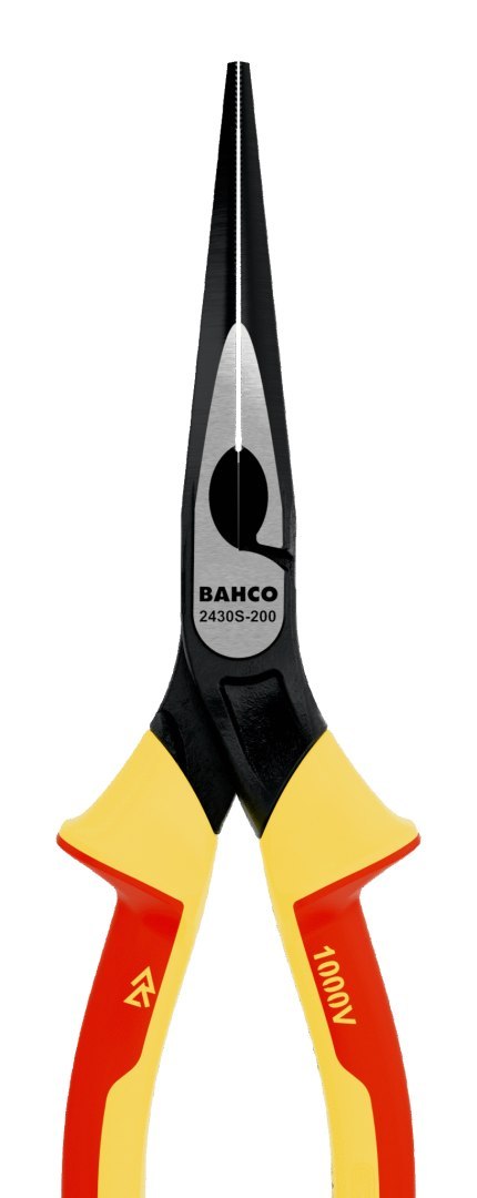Szczypce półokrągłe wydłużone 200mm, rękojeść wielokomponentowa VDE, Bahco [2430 S-200]